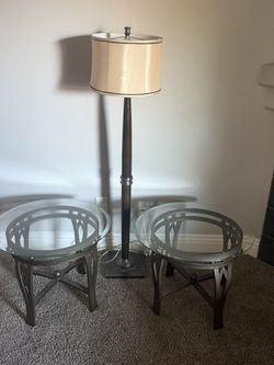 Glass Tables And Lamp