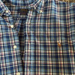 Men’s Polo Button Up Long Sleeve Size Large 