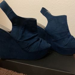 Blue wedges size 8