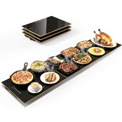 Party Buffet Food Warmers – 47" x 12" Modular Electric Warming Tray with 8-Level Temperature Control and 8-Hour Timer