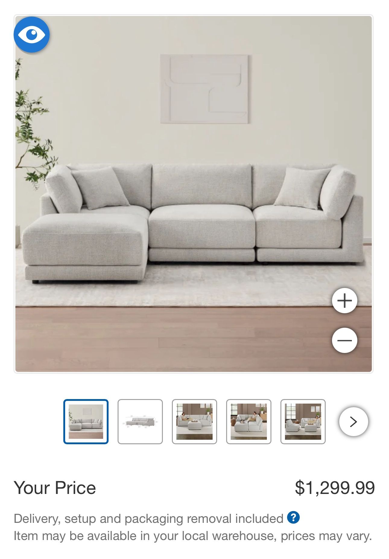 Dayna 4-piece Fabric Modular Sectional