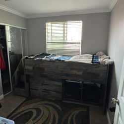 Twin Bed/ Wt Stairs And Storage