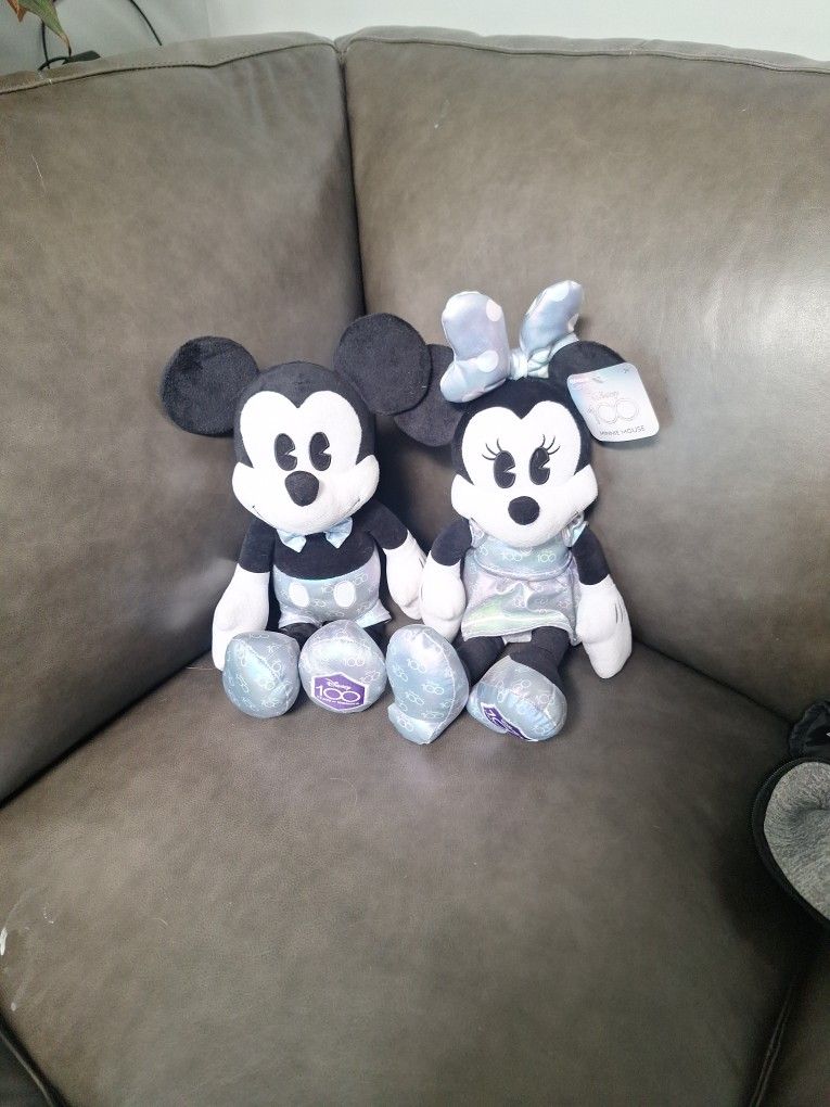 Mini Mouse And Mickey Mouse 100 Year Anniversary Stuffed Animals