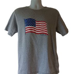 Faded Glory men's gray USA flag 2013 short-sleeve t-shirt size M