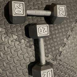 Cast Iron Hex Dumbbells 20 pounds  