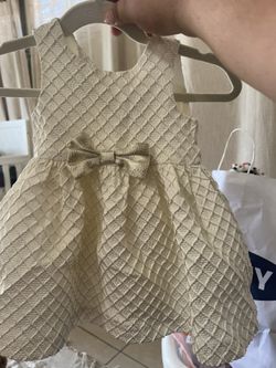 White And Gold Dress 6-9 Months