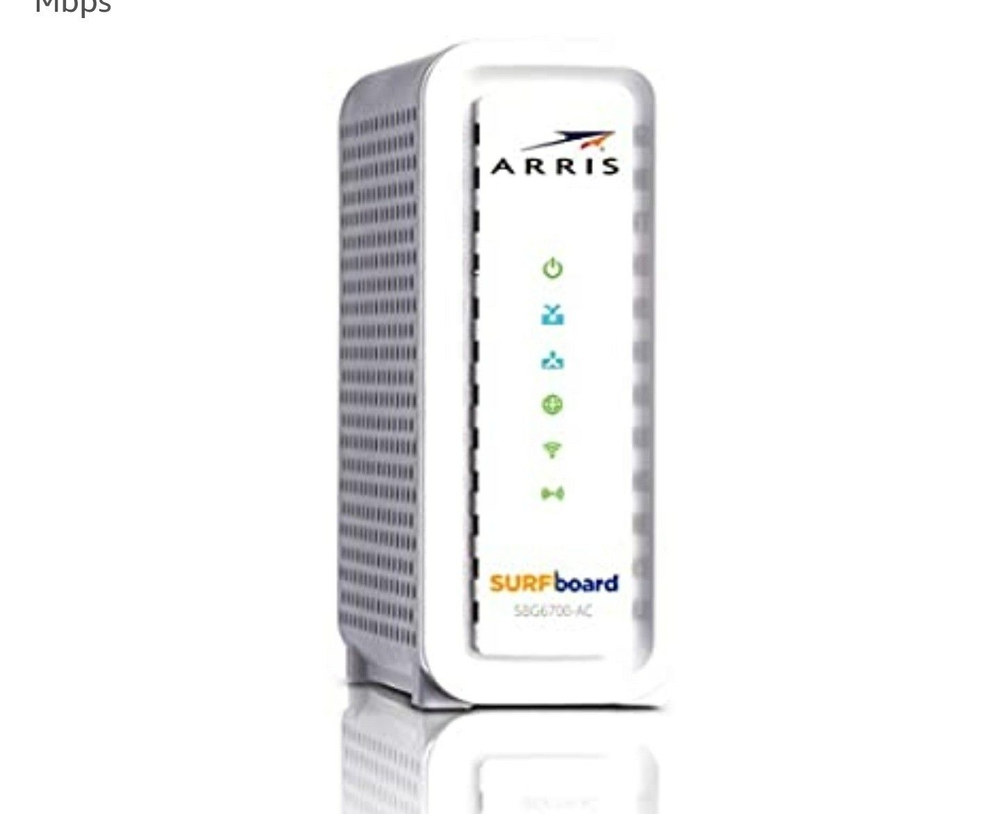 ARRIS Surfboard (8x4) Docsis 3.0 Cable Modem Plus AC1600 Dual Band Wi-Fi Router, Certified for Comcast Xfinity, Spectrum, Cox & More (SBG6700AC)