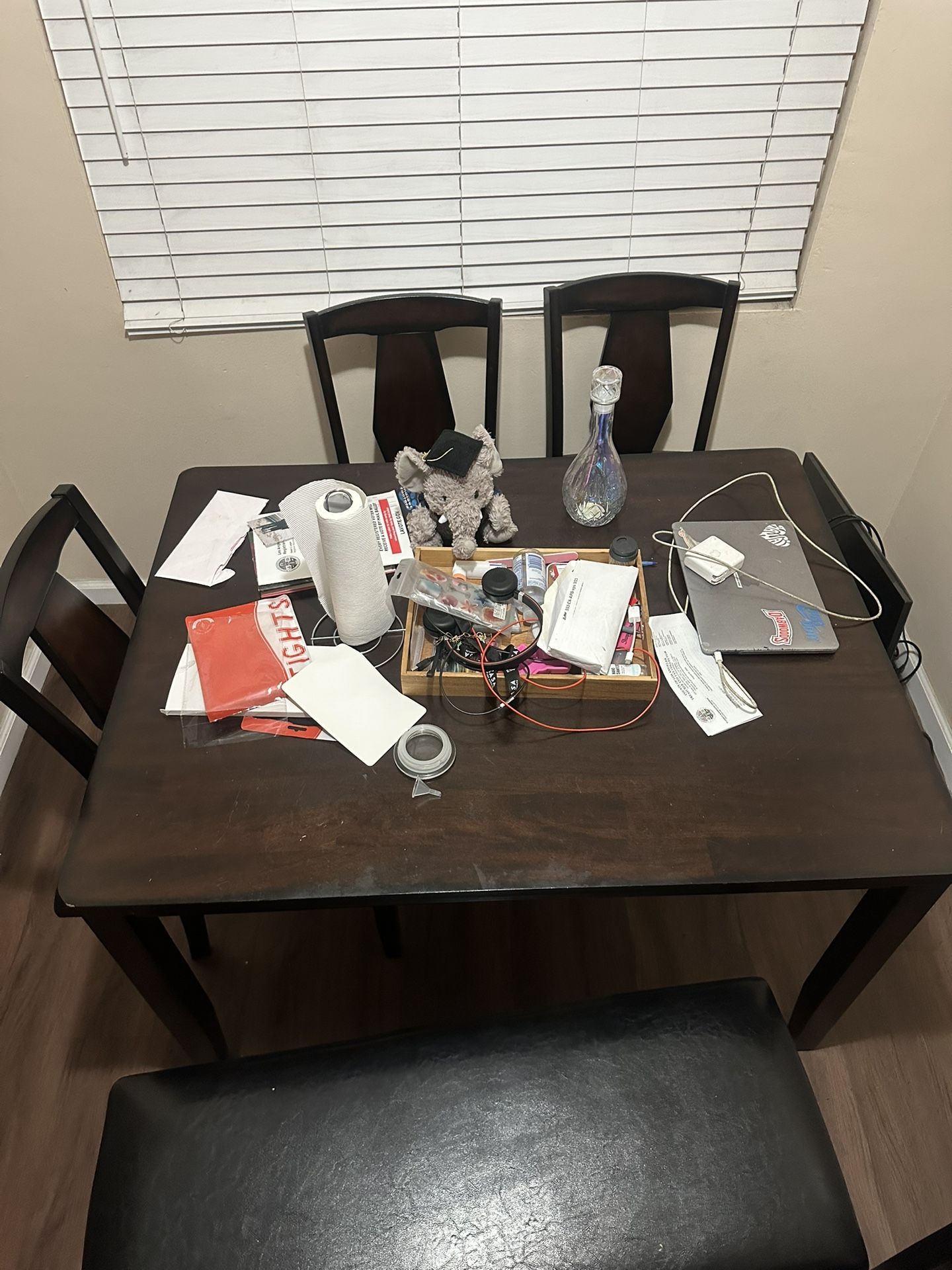 Kitchen Table Set And Organizer Rack 