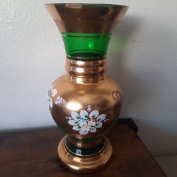 vintage Bohemian crystal vase