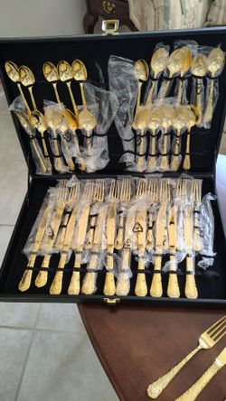 Gold plated service for 12.