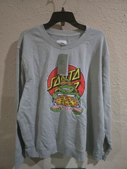 Goodfellow Santa Cruz Print Ninja Turtle Sweatshirt, Green Size XXL