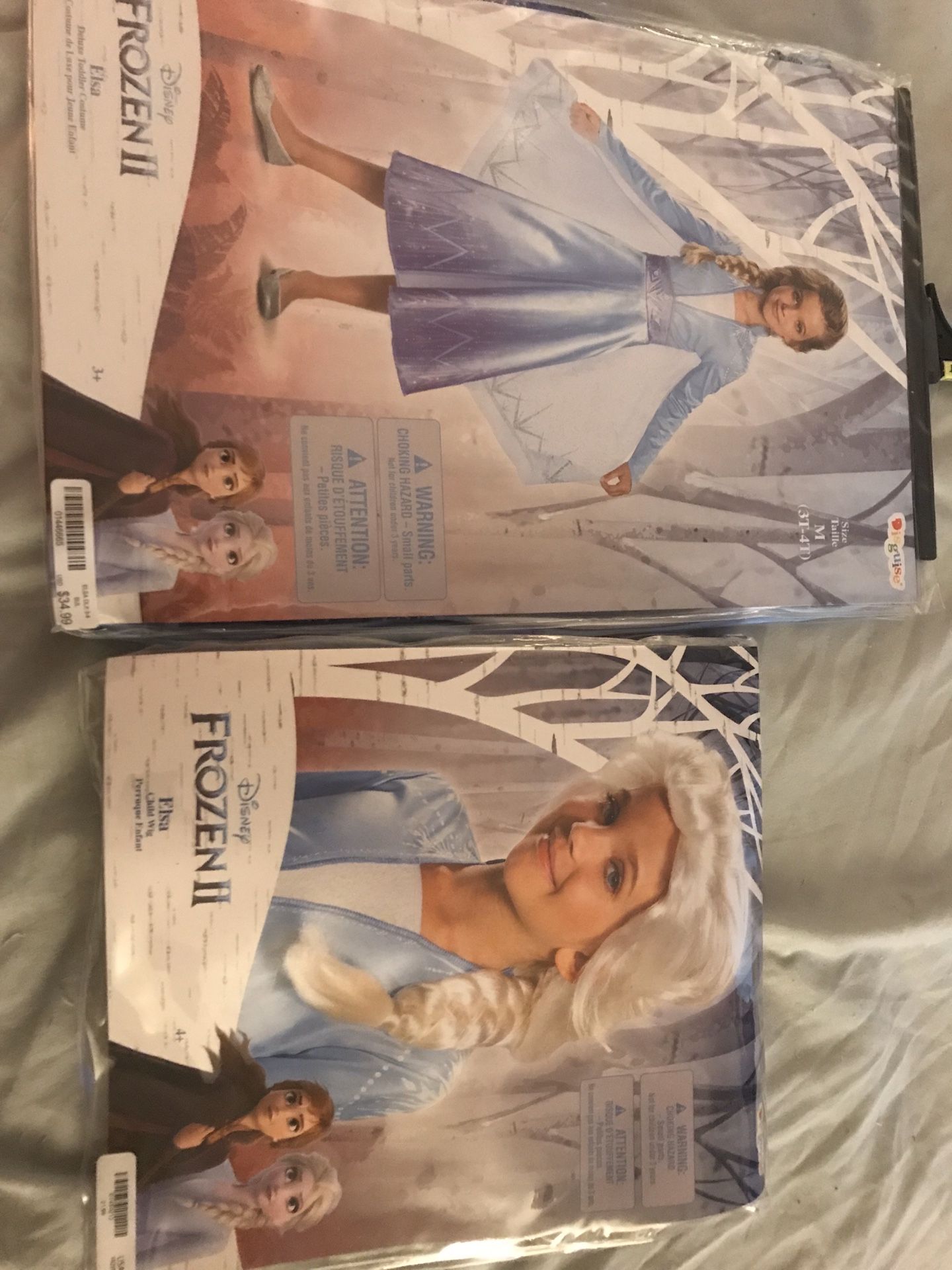 Elsa Halloween costume size 3t 4t and wig