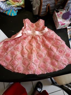 Pink dress with flowers