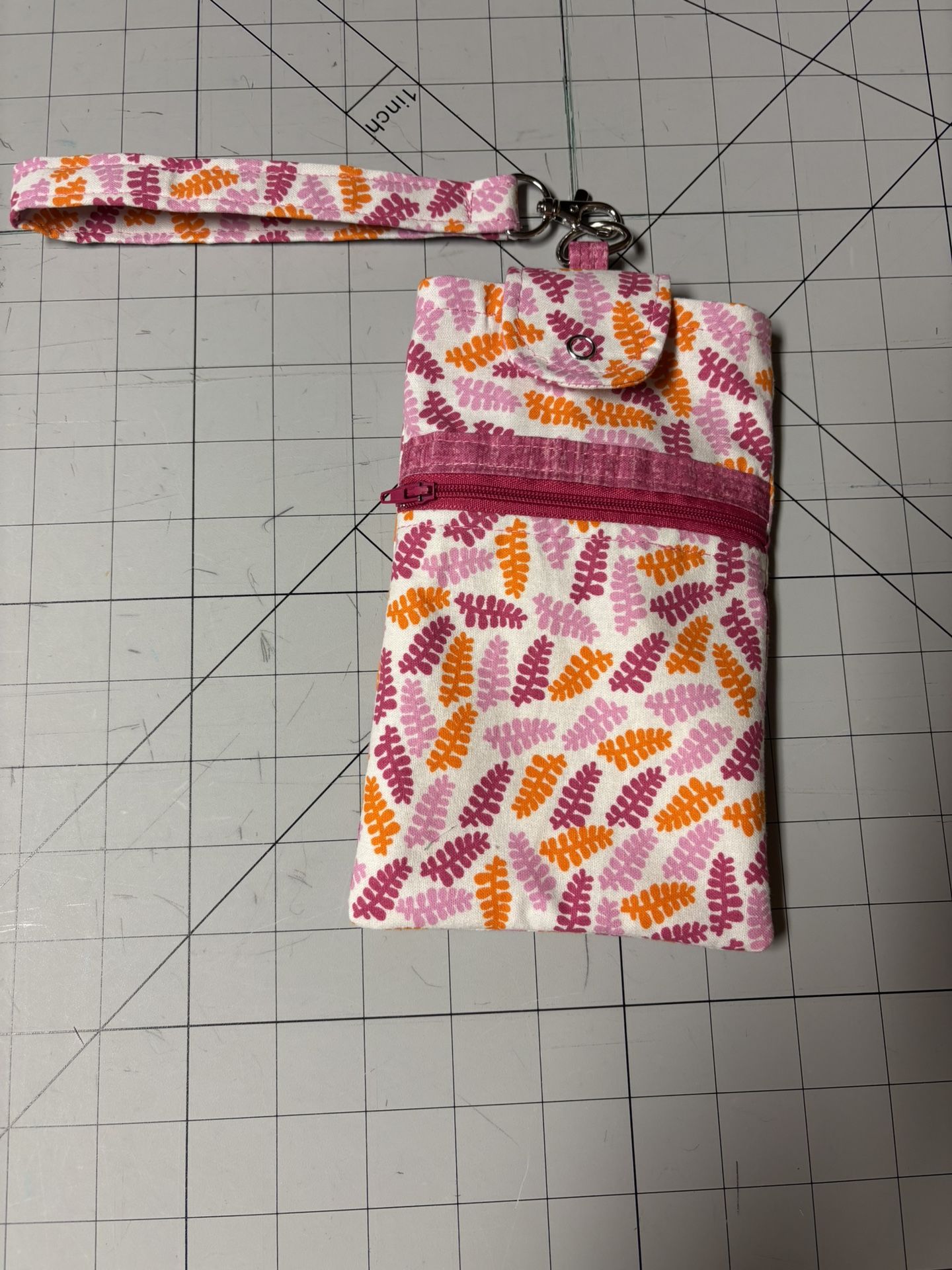 Phone Pouch With Wristlet - Pink/Cherry