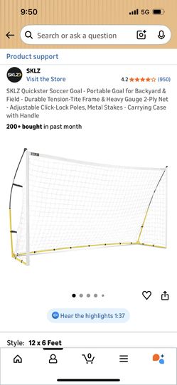 SKLZ Quickster Soccer Goal - Portable Goal 12x6