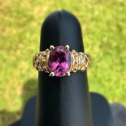 Jewelry 14k solid yellow gold tanzanite 2.00CT ring size 5.25