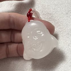 Happy Buddha pendant adjustable cord NECKLACE. 30x37mm