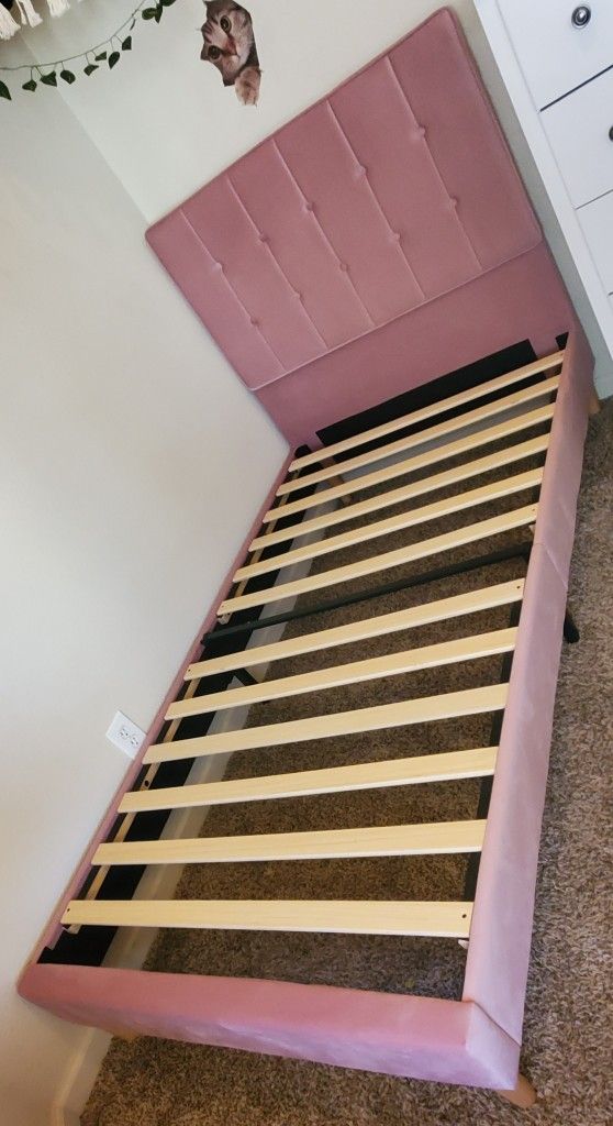 PINK TWIN SIZED BED FRAME