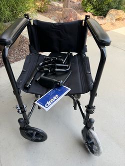 Drive Black Medical Lightweight Transport Wheelchair