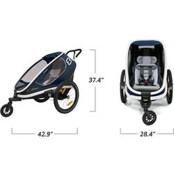 Hamax Outback One Seat Reclining Multi-Sport Child Bike Trailer + Stroller (Jogger Wheel Sold Separately) 