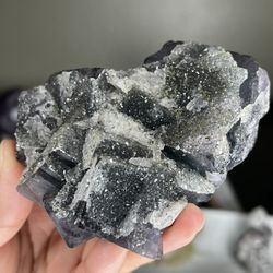 Namibia Sugar Cube Fluorite X pyrite Crystal - Specimen 