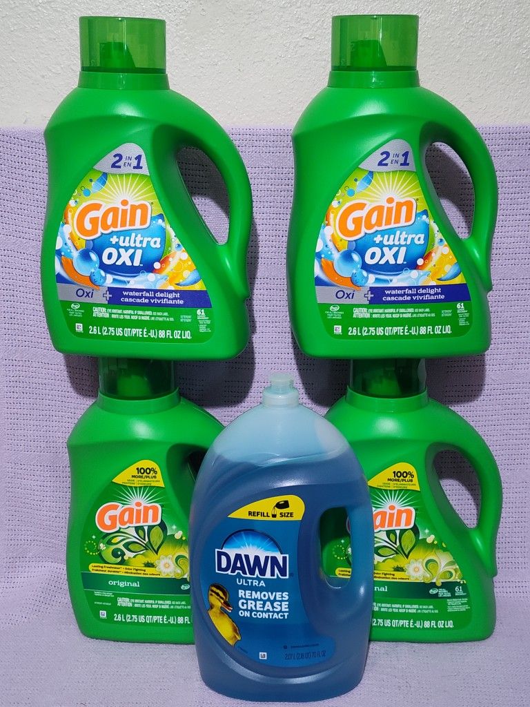 Detergente Gain Líquido & Dawn 