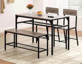 New in box Dining Table Set for 4 with Bench and Chairs new