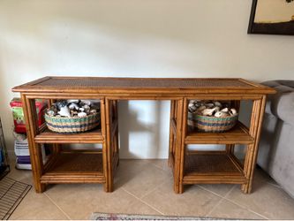 Wicker rattan shelf or desk