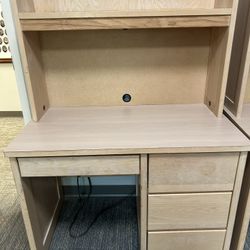 Desk with Hutch and Overhead Light 
