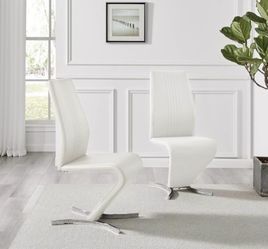 Set of 4 Furniturebox UK Dining Chairs - Modern Luxury Faux Leather - New in Box
