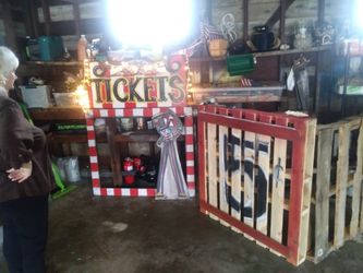 Carnival ticket booth clown