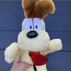 ODIE Plush Toy Vintage 1970s Jim Davis Dog Garfield 13” Silky Tongue Standing Up