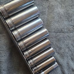 8 piece snap on 3/8 socket set sizes in discription