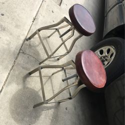 Medal Stools Two $50 Leather  Upper 