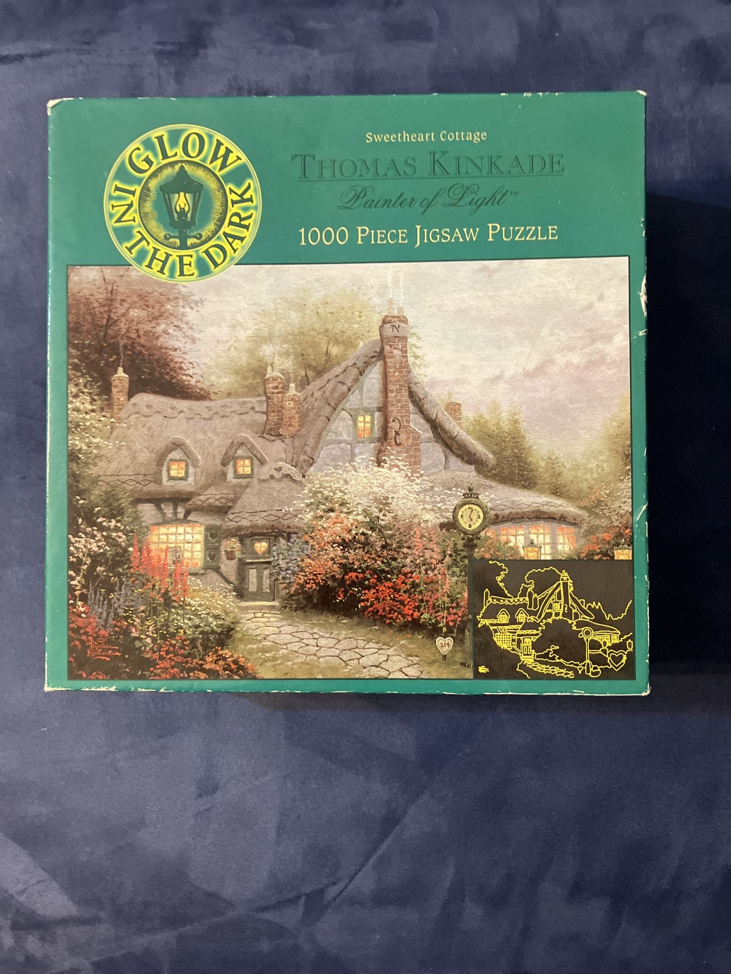Thomas Kinkade 1000 Piece Glow in the Dark Round Puzzle