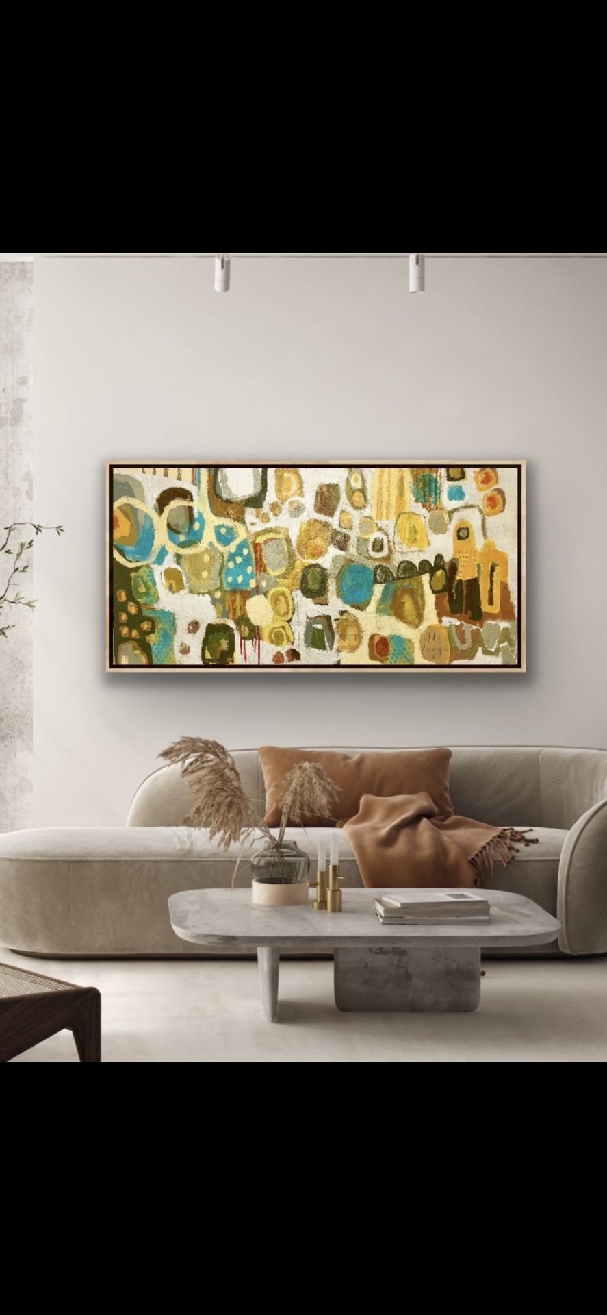 24x48x1.5 Mixed Media Painting On Canvas 