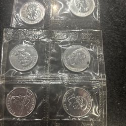 2004 Canadian $5 Silver Maple leaf brilliant, uncirculated coins
