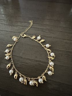 Adjustable Anklet Bracelet With Pearls