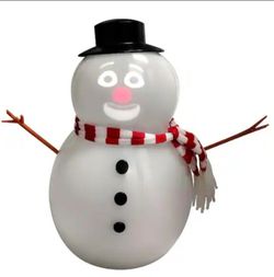 FrostByte 11 in. Animated Built-In Projector and Speaker USB or Battery Snowman Christmas Décor