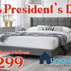 Queen Bed Frame And Mattress ✅ Financing Available - Bad or No Credit Accepted ✅ 