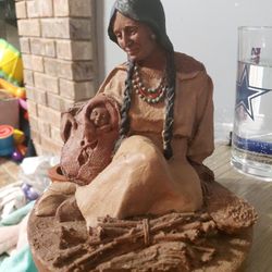 TOM CLARK Nantahala & Little Bear 1985 Retro 1101 Indian Figure Sculpture