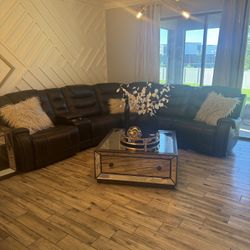 Real Leather Sectional 