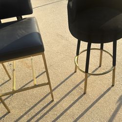 Leather and brass barstools suede barstools
