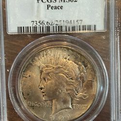 1921 Peace Dollar PCGS MS62 – High Relief Key Date, Toned