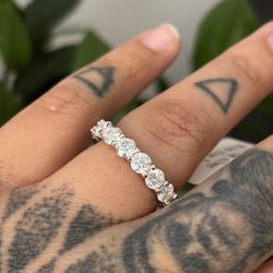 5ct Moissanite Sterling Silver Eternity Band