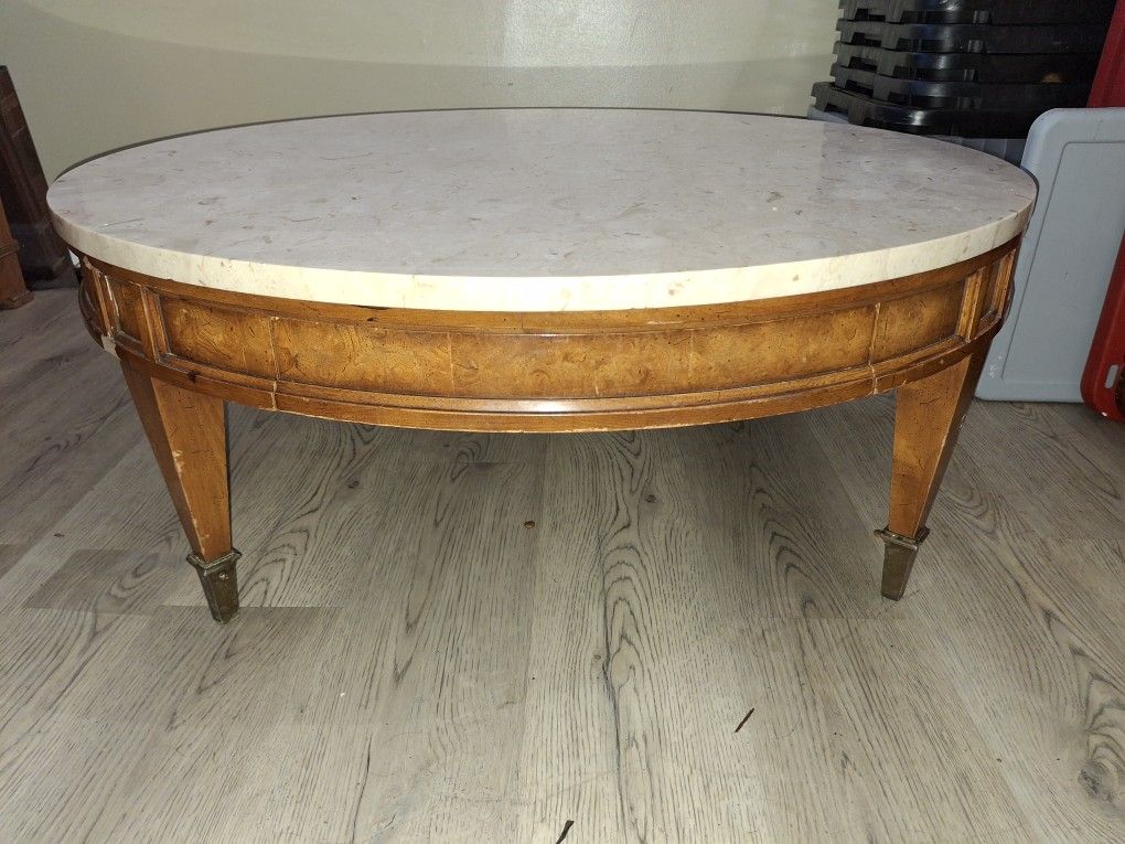 Antique Weiman Coffee Table Woth Marble Top