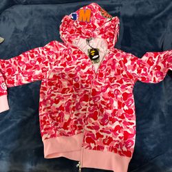 Pink bape hoodie