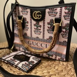 Bamboo Pink Bag Bolsa With Wallet Luxury Alternative