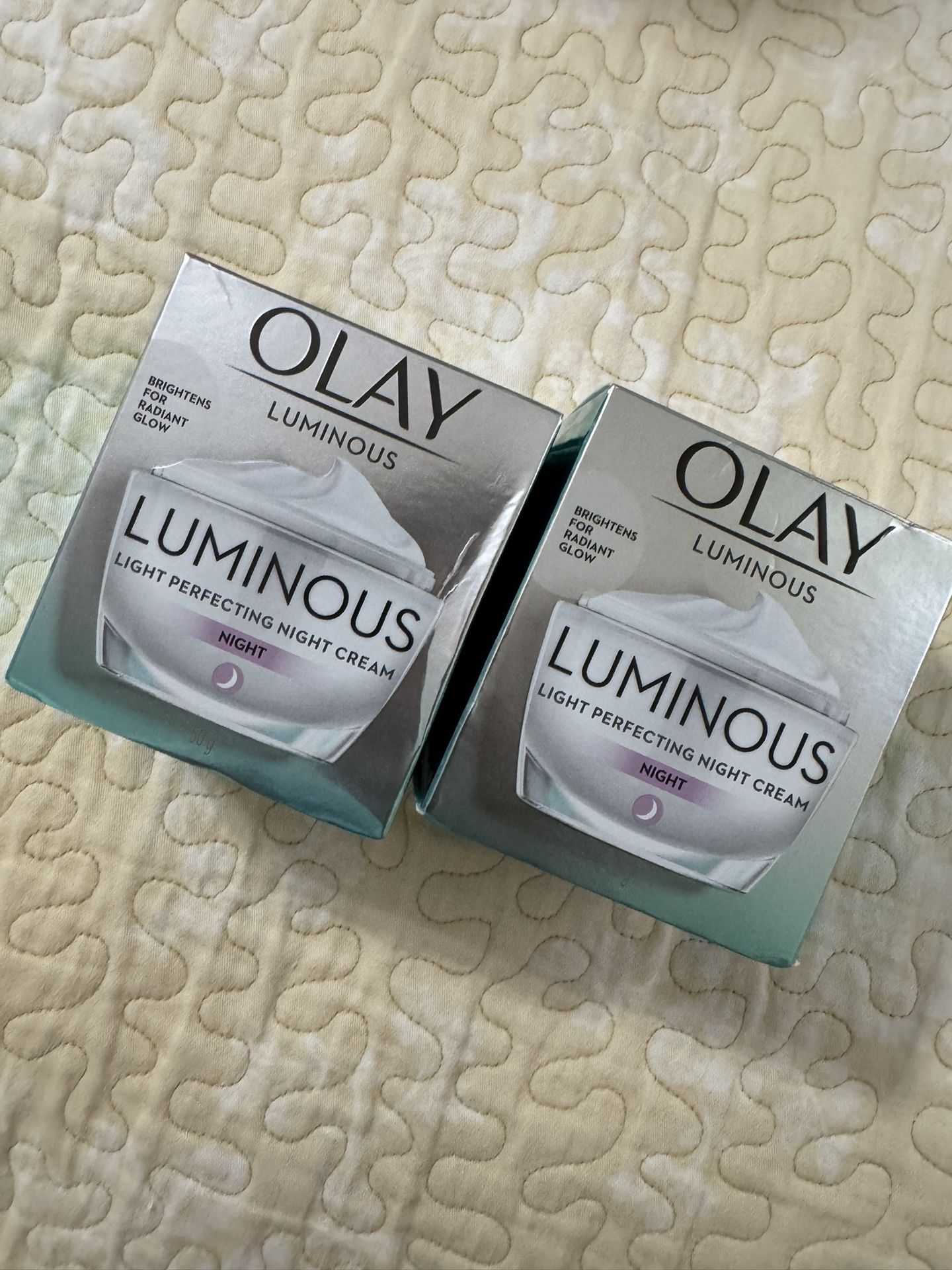 2 Lot Olay Luminous Light Perfecting Night Cream 50 G . Exp 4/25 Please Note