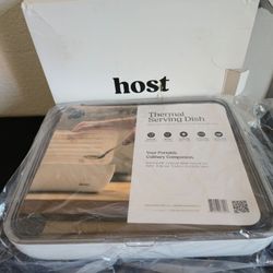 New Host Thermal Serving Dish – Keeps Food Hot or Cold – Stainless Steel